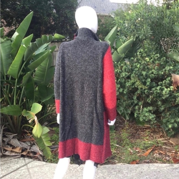 NWT Joseph A Long Open Ribbed Knit Sweater ColorBlock Cardigan - Picture 6 of 15